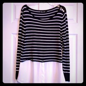 Mixed Material Blouse